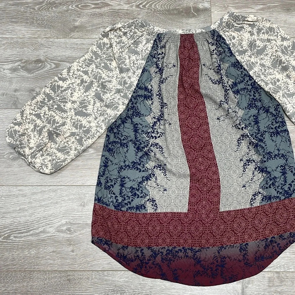 Daniel Rainn Split Neck Boho Shear Blouse M - Picture 15 of 16